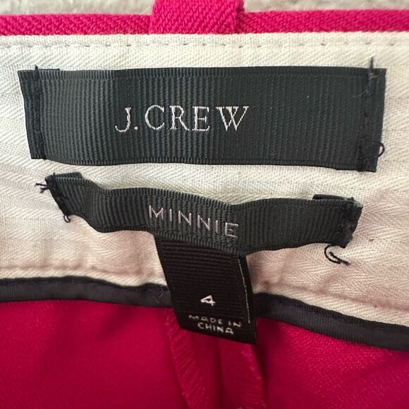 J. Crew Minnie Ankle Pant Berry Pink in Stretch Cotton Size 4 - Picture 3 of 8